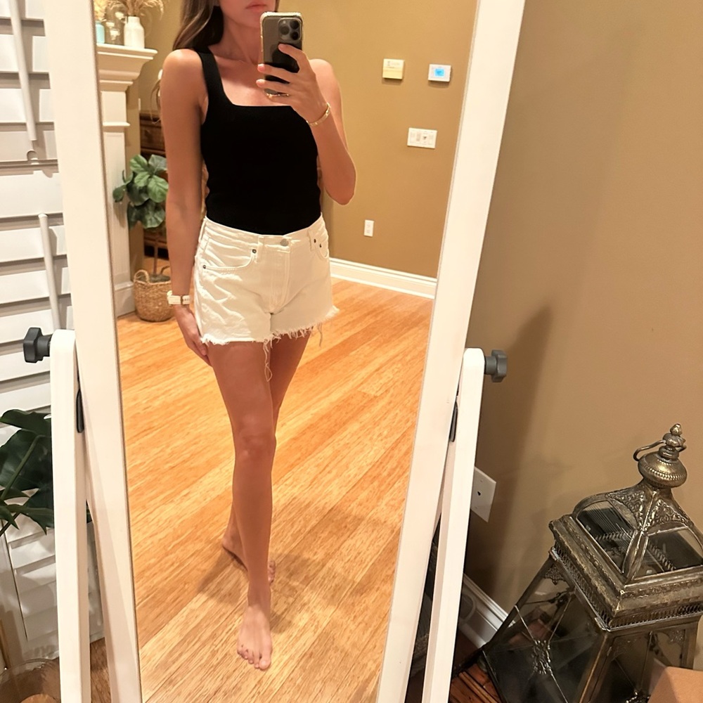 A.L.C. Black Square Neck Tank Top
